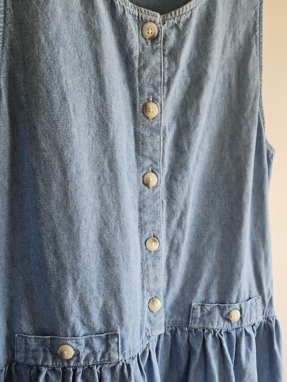 Vintage Lands End Denim Midi Dress - Picture 4 of 7